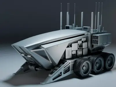 Specter MK V  Autonomous Recon War Rig Warfare Vehicle Low-poly 3D model