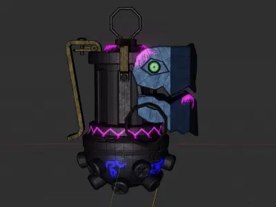 Grenade game game ready PBR Low-poly 3D model