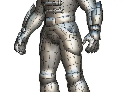 Low Poly Man Cyborg Trooper Soldier 3D Model Low-poly 3D model