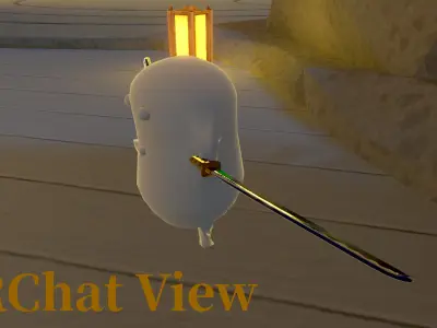 VRChat Katana Stylized Sword Poiyomi Shader Free low-poly 3D model