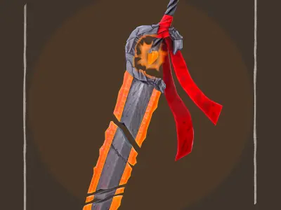 Phoenix Sword - Game Ready -  Low-poly 3D model