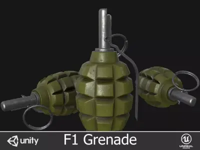 F1 Grenade Low-poly 3D model