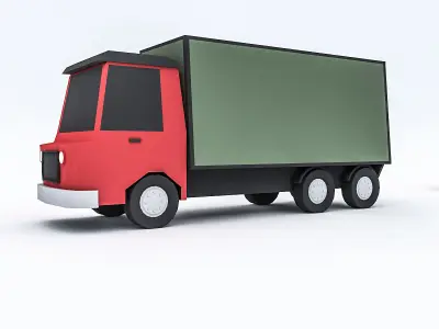Cartoon vehicle Set Low-poly 3D model