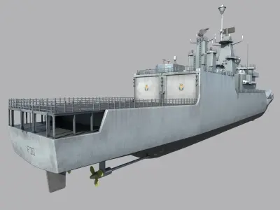 INS Godavari Frigate Low-poly 3D model