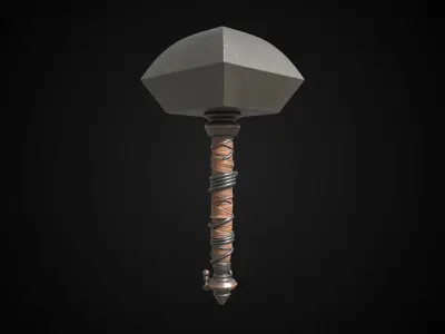 Stylized Dwarf Sword - Stonebell - Game Ready 3D model
