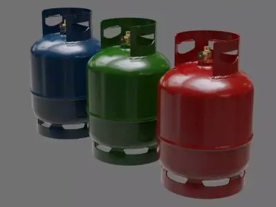 Gas Cylinder 1A Low-poly 3D model