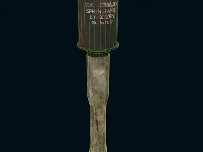 Stick  Hand Grenade Bomb Gaming Model  Low-poly 3D model