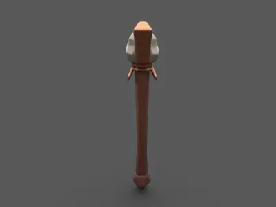 Primitive Stone War Axe- Game Ready Low Poly 3D Model Low-poly 3D model