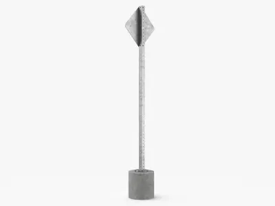 End of road Object marker Red and Yellow(1) 3D model