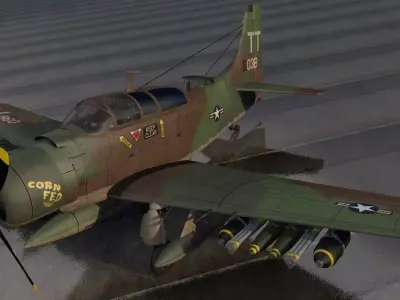 Douglas A-1E or AD-5 Skyraider 3D model