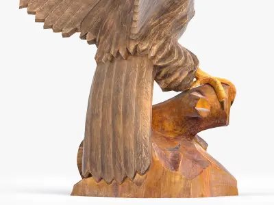 3D Wooden Eagle Sculpture Low-poly 3D model