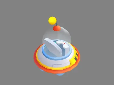 Cartoon UFO Low-poly 3D model