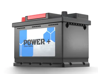 Lithium Car Battery Low-poly 3D model
