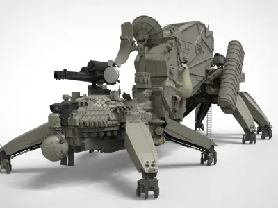 mobile missile launcher basement 3D model