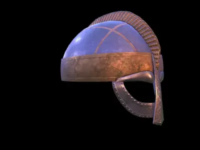 viking helmet Low-poly 3D model 10