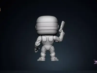 RoboCop STL Funko Style Cyborg Figure 3D Printable Model 3D print model