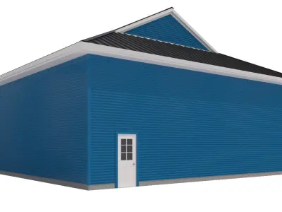 Garage-010 Low Poly house 3D model