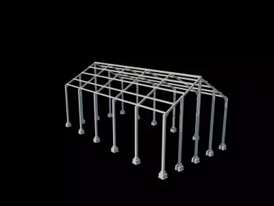 ndustrial metal hangar 3D model