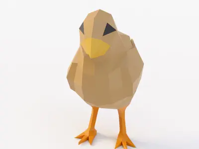 Chick low poly 3d model chicken Low-poly 3D model