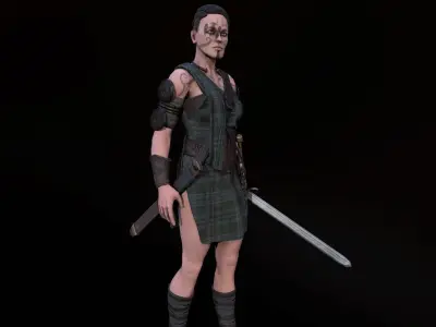 Celtic Warrior Low-poly 3D model