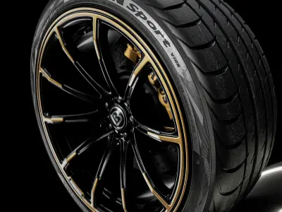 Yokohama Advan Sport V105 305 35 ZR23 111Y 3D model