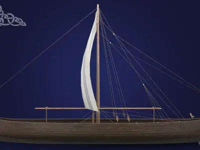 Gokstad ship Low-poly 3D model