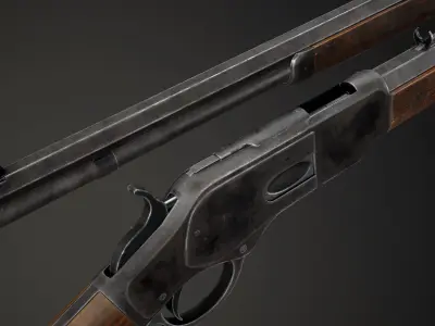 PBR Winchester 1873 Low-poly 3D model