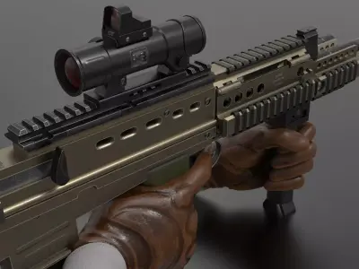 SA80 L85A2 Weapon Fps-Tps Low-poly 3D model