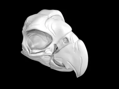 Parrot skull Low-poly 3D model