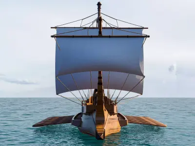 Sailboat 1 Low-poly 3D model