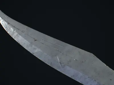 Medieval Weapon Falchion -PBR- Game Ready Low-poly 3D model