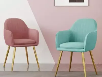 Nordic Velvet Chair Salon Multifunction Furniture HY50DC Low-poly 3D model
