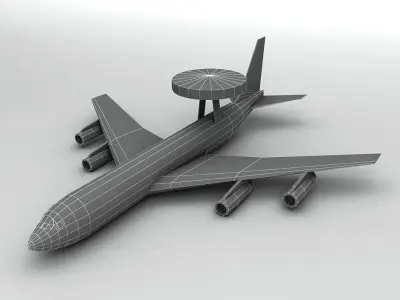 E-3 Sentry AWACS Aircraft LOW Low-poly 3D model