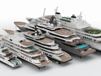 Collection Yacht Bay Two 3D model