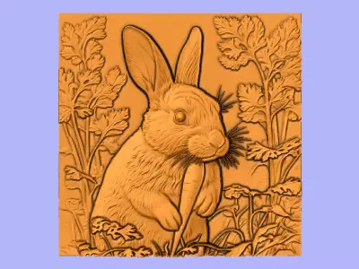 COELHO E CENOURA BAS RELIEF  3D model