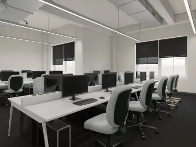 Computer Laboratory Classroom Interior Scene 3D model