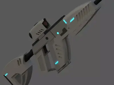 Sci-Fi Gun Game-Ready 3D Weapon Low-poly 3D model