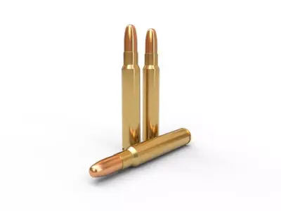 375 Remington Ultra Magnum Ammo Low-poly 3D model