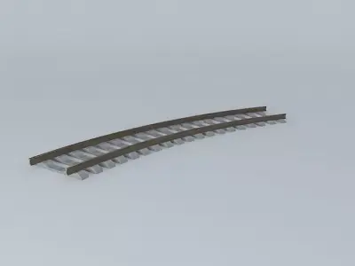 Eco Rail Track Short Curve Concrete Sleepers Free 3D model