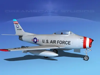 North American F-86 Sabre Jet V08 Ma ANG 3D model