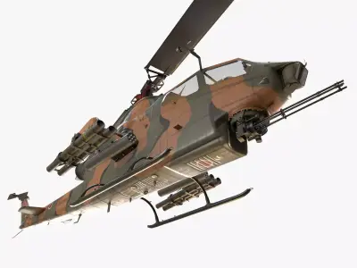 Bell AH-1S Cobra JGSDF Complex Animation Low-poly 3D model
