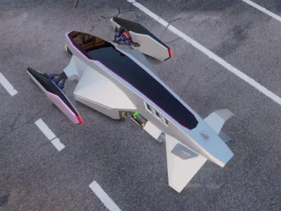 Scifi Consept Car 3D Model Low-poly 3D model