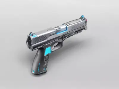 Futuristic Tactical Handgun 3D Model 3D model