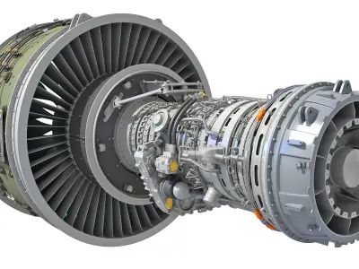 PW GTF Geared Turbofan Engine 3D model