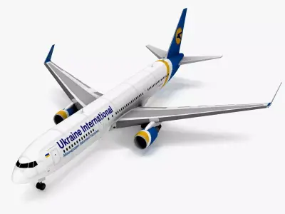 Boeing 767-300ER UIA Low-poly 3D model
