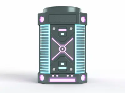 Futuristic Sci-fi Cyberpunk Bluetooth Speaker 3D model