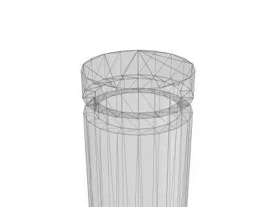 Grey Stainless Steel Bollard 3D model