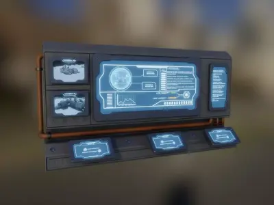 Sci-fi Computer console Low-poly 3D model purchase