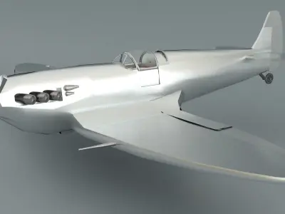 laos Spitfire Mk IIb Low-poly 3D model