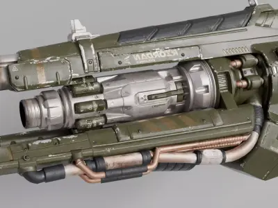 Scifi gun ray Low-poly 3D model